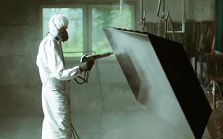 Electrostatic Powder Coating machine in operation