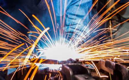 Welding Surface Treatment machine in operation