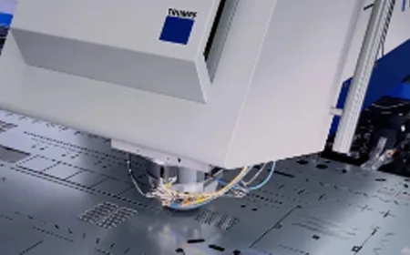 Punch cutting machine in operation